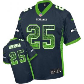 Wholesale Cheap Nike Seahawks #25 Richard Sherman Steel Blue Team Color Men\'s Stitched NFL Elite Drift Fashion Jersey