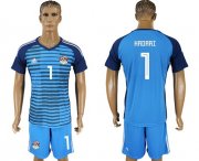 Wholesale Cheap Egypt #1 Hadari Blue Goalkeeper Soccer Country Jersey