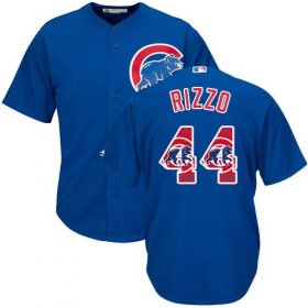 Wholesale Cheap Cubs #44 Anthony Rizzo Blue Team Logo Fashion Stitched MLB Jersey