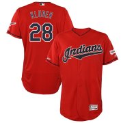 Wholesale Cheap Cleveland Indians #28 Corey Kluber Majestic Alternate 2019 All-Star Game Patch Flex Base Player Jersey Scarlet
