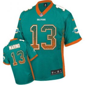 Wholesale Cheap Nike Dolphins #13 Dan Marino Aqua Green Team Color Men\'s Stitched NFL Elite Drift Fashion Jersey