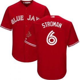 Wholesale Cheap Blue Jays #6 Marcus Stroman Red Cool Base Canada Day Stitched Youth MLB Jersey