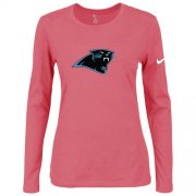 Wholesale Cheap Women's Nike Carolina Panthers Of The City Long Sleeve Tri-Blend NFL T-Shirt Pink