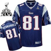Wholesale Cheap Patriots #81 Randy Moss Dark Blue Super Bowl XLVI Embroidered NFL Jersey