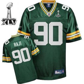 Wholesale Cheap Packers #90 B.J. Raji Green Super Bowl XLV Stitched NFL Jersey