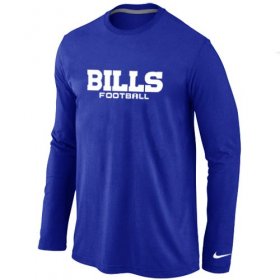 Wholesale Cheap Nike Buffalo Bills Authentic Font Long Sleeve T-Shirt Blue