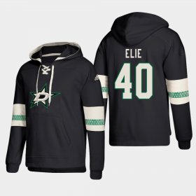 Wholesale Cheap Dallas Stars #40 Remi Elie Black adidas Lace-Up Pullover Hoodie