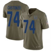 Wholesale Cheap Nike Colts #74 Anthony Castonzo Olive Men's Stitched NFL Limited 2017 Salute To Service Jersey