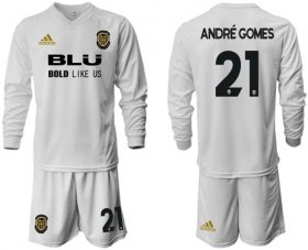 Wholesale Cheap Valencia #21 Andre Gomes Home Long Sleeves Soccer Club Jersey