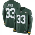 Wholesale Cheap Nike Packers #33 Aaron Jones Green Team Color Men's Stitched NFL Limited Therma Long Sleeve Jersey