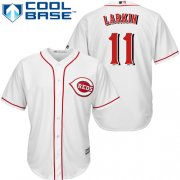 Wholesale Cheap Reds #11 Barry Larkin White Cool Base Stitched Youth MLB Jersey