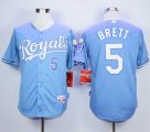 Wholesale Cheap Royals #5 George Brett Light Blue Alternate Cool Base Stitched MLB Jersey