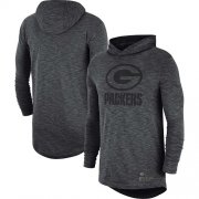 Wholesale Cheap Men's Green Bay Packers Nike Heathered Charcoal Fan Gear Tonal Slub Hooded Long Sleeve T-Shirt