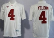 Wholesale Cheap Alabama Crimson Tide #4 T.J Yeldon 2014 White Limited Jersey