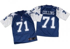 Wholesale Cheap Nike Cowboys #71 La\'el Collins Navy Blue/White Throwback Men\'s Stitched NFL Elite Jersey