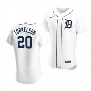 Wholesale Cheap Men's Detroit Tigers #20 Spencer Torkelson White Flex Base Stitched Jersey