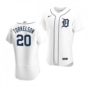 Wholesale Cheap Men\'s Detroit Tigers #20 Spencer Torkelson White Flex Base Stitched Jersey