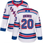 Wholesale Cheap Adidas Rangers #20 Chris Kreider White Road Authentic Women's Stitched NHL Jersey