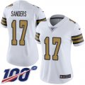 Wholesale Cheap Nike Saints #17 Emmanuel Sanders White Women's Stitched NFL Limited Rush 100th Season Jersey
