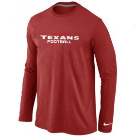 Wholesale Cheap Nike Houston Texans Authentic Font Long Sleeve T-Shirt Red