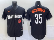 Wholesale Cheap Men's Baltimore Orioles #35 Adley Rutschman Black 2023 City Connect Cool Base Stitched Jersey
