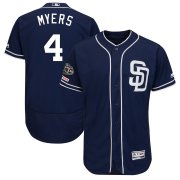 Wholesale Cheap Men's San Diego Padres 4 Wil Myers Navy 50th Anniversary and 150th Patch FlexBase Jersey