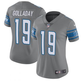 Wholesale Cheap Nike Lions #19 Kenny Golladay Gray Women\'s Stitched NFL Limited Rush Jersey