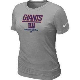 Wholesale Cheap Women\'s Nike New York Giants Critical Victory NFL T-Shirt Light Grey