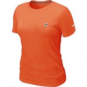 Wholesale Cheap Women's Nike Miami Dolphins Chest Embroidered Logo T-Shirt Orange