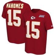 Wholesale Cheap Kansas City Chiefs #15 Patrick Mahomes Nike NFL 100th Season Player Pride Name & Number Performance T-Shirt Red