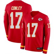 Wholesale Cheap Nike Chiefs #17 Chris Conley Red Team Color Men's Stitched NFL Limited Therma Long Sleeve Jersey