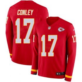 Wholesale Cheap Nike Chiefs #17 Chris Conley Red Team Color Men\'s Stitched NFL Limited Therma Long Sleeve Jersey