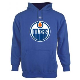 Wholesale Cheap Edmonton Oilers Old Time Hockey Big Logo with Crest Pullover Hoodie Royal Blue