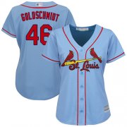Wholesale Cheap Cardinals #46 Paul Goldschmidt Light Blue Alternate Women's Stitched MLB Jersey