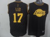 Wholesale Cheap Los Angeles Lakers #17 Jeremy Lin Revolution 30 Swingman 2014 Black With Gold Jersey