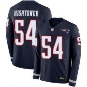 Wholesale Cheap Nike Patriots #54 Dont'a Hightower Navy Blue Team Color Men's Stitched NFL Limited Therma Long Sleeve Jersey