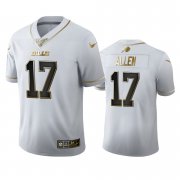 Wholesale Cheap Buffalo Bills #17 Josh Allen Men's Nike White Golden Edition Vapor Limited NFL 100 Jersey