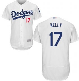 Men\'s Joe Kelly White Home Jersey - #17 Baseball Los Angeles Dodgers Flex Base