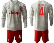 Wholesale Cheap Juventus #4 De Ligt Away Long Sleeves Soccer Club Jersey