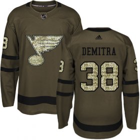 Wholesale Cheap Adidas Blues #38 Pavol Demitra Green Salute to Service Stitched NHL Jersey