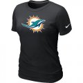 Wholesale Cheap Women's Nike Miami Dolphins Logo NFL T-Shirt Black