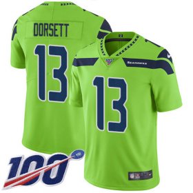 Wholesale Cheap Nike Seahawks #13 Phillip Dorsett Green Men\'s Stitched NFL Limited Rush 100th Season Jersey