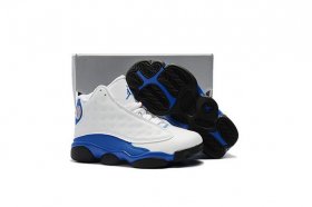 Wholesale Cheap Kids\' Air Jordan 13 Retro Shoes White/True blue-black