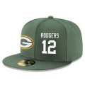 Wholesale Cheap Green Bay Packers #12 Aaron Rodgers Snapback Cap NFL Player Green with White Number Stitched Hat