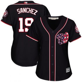 Wholesale Cheap Nationals #19 Anibal Sanchez Navy Blue Alternate Women\'s Stitched MLB Jersey