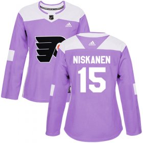 Wholesale Cheap Adidas Flyers #15 Matt Niskanen Purple Authentic Fights Cancer Women\'s Stitched NHL Jersey