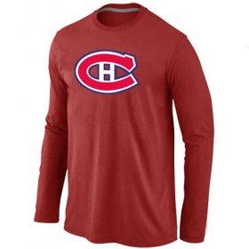 Wholesale Cheap NHL Montreal Canadiens Big & Tall Logo Long Sleeve T-Shirt Red