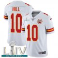 Wholesale Cheap Nike Chiefs #10 Tyreek Hill White Super Bowl LIV 2020 Men's Stitched NFL Vapor Untouchable Limited Jersey
