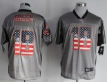 Wholesale Cheap Nike Bengals #18 A.J. Green Grey Men's Stitched NFL Elite USA Flag Fashion Jersey