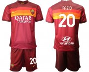 Wholesale Cheap Men 2020-2021 club Roma home 20 red Soccer Jerseys